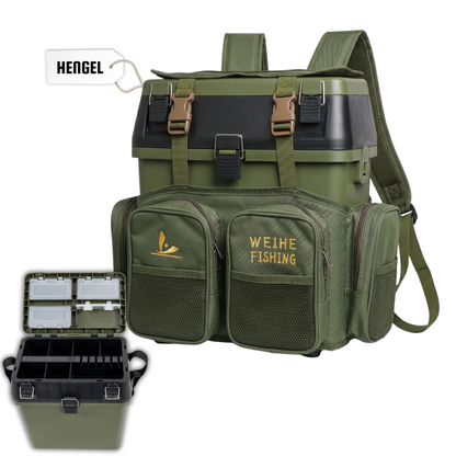 PROFESJONALNY PLECAK WĘDKARSKI HENGEL SKRZYNIA SIEDZISKO ORGANIZER MOCNY