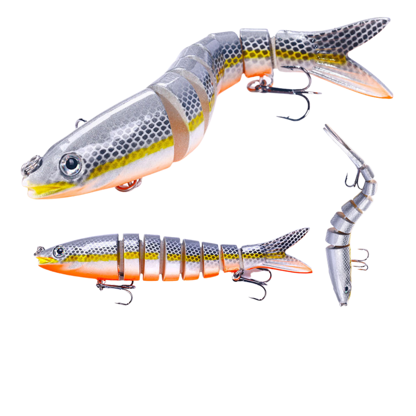 ZESTAW 3x WOBLER ŁAMANY HENGEL SWIMBAIT SZCZUPAK SANDACZ REALISTYCZNA PRACA
