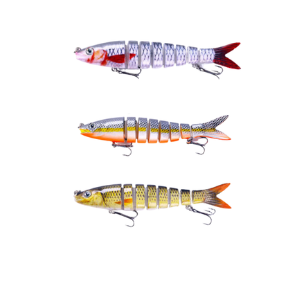 ZESTAW 3x WOBLER ŁAMANY HENGEL SWIMBAIT SZCZUPAK SANDACZ REALISTYCZNA PRACA